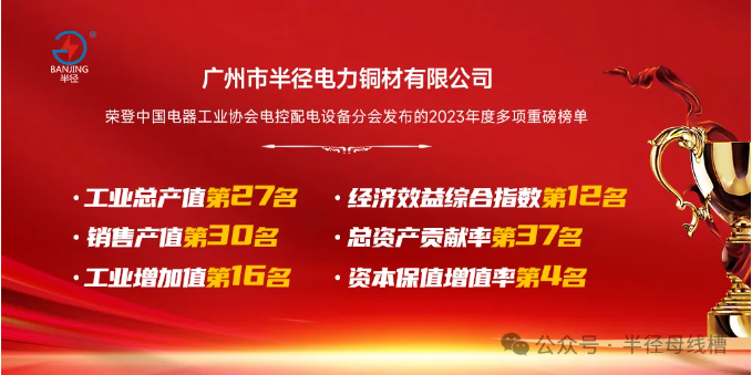 广州半径荣登中国电器工业协会电控配电设备分会2023年度多项重磅榜单